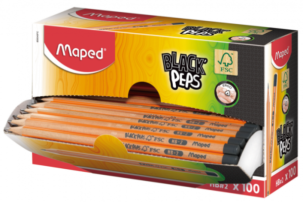 Image sur Classpack de 100 crayons graphites Black'Peps en bois non verni